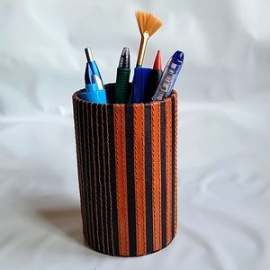 faux leather pen holder